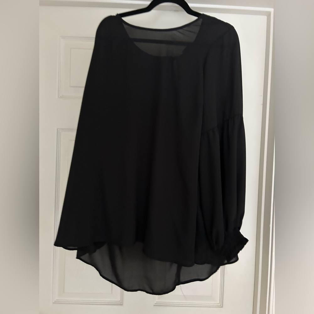 Torrid Black Sheer Blouse—NWT